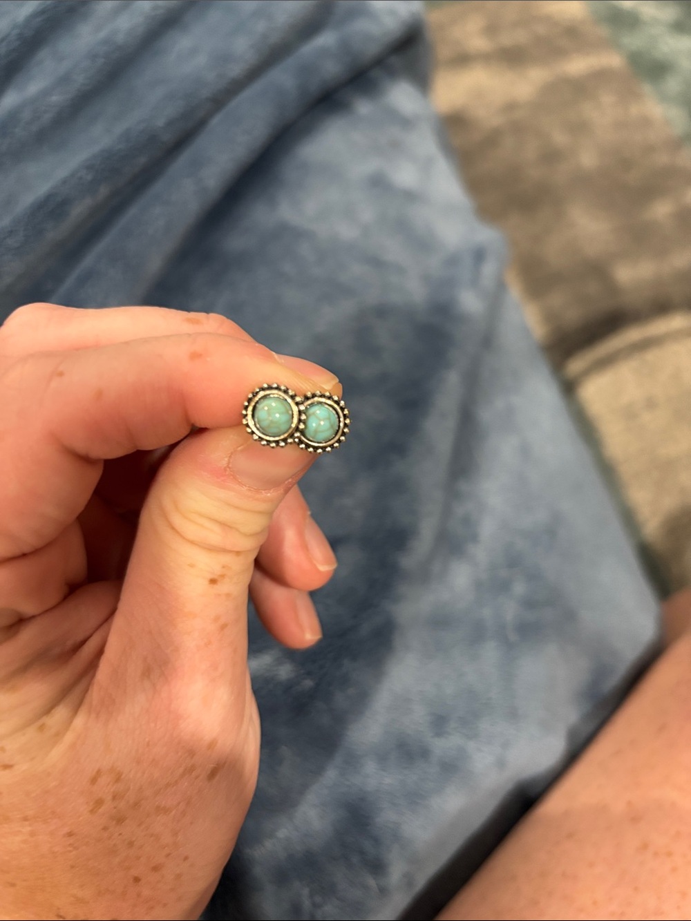 Blue stud earrings